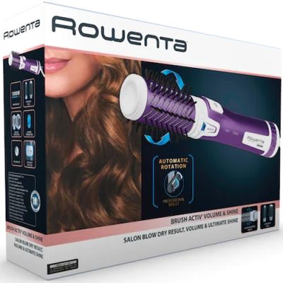 Електрическа четка за коса Rowenta CF9530F0, Brush Activ Volume & Shine, rotative brush, double ionisation, 1000W, 2 temperature settings + cool air, 2 rotation directions, 2 brushes diameters (40 mm - 50 mm)