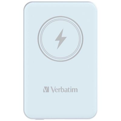 Външна батерия Verbatim MCP-5BE Power Pack 5000 mAh with UBS-C PD 20W / Magnetic Wireless Charging 15W Blue