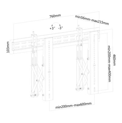 Стойка Neomounts Flat Screen Wall Mount for video walls (pull-out/stretchable)