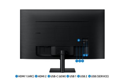 Монитор Samsung 32DM702 32" VA LED, SMART 3840x2160  2xUSB 2.0, 2xHDMI 1.4, USB-C, Wi-Fi 5, Bluetooth, Speakers, Black