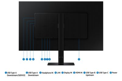 Монитор Samsung 32D800  32" VA LED, 3840x2160 PBP, PIP, USB-C 90W, USB 3.0, DP, HDMI Black
