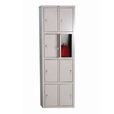 Метален гардероб Практик LE24 С 8 отделения, 57.5x50x183 cm Сив