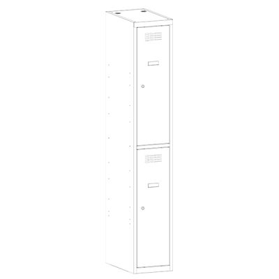 Метален гардероб Malow Wardrobe Locker SUS312W С 2 отделения, 30x50x180 cm Сив