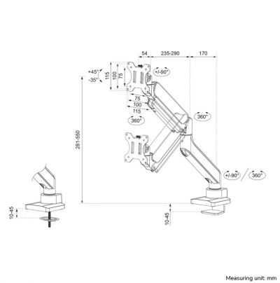 Стойка Neomounts Next Core Desk Mount 1 screen (topfix clamp &grommet)