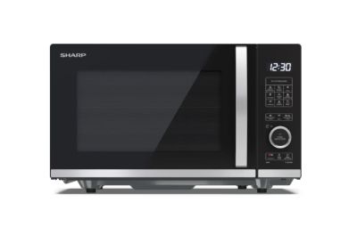 Микровълнова печка Sharp YC-QG204AE-B, Semi Digital, Flatbed,  Built-in microwave grill, Grill Power: 1000W, Plastic and Glass/Painted, 20l, 800 W, Housing Material MicrowaveSteel, LED Display White, Timer & Clock function, Child lock, Defrost, Cabinet Co