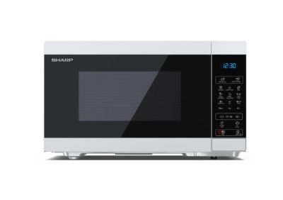 Микровълнова печка Sharp YC-MG81E-W, Fully Digital, Built-in microwave grill, Grill Power: 1100W, Plastic and Glass/Painted, 28l, 900 W, Housing Material Microwave-Steel, LED Display Blue, Timer & Clock function, Child lock, Defrost, Cabinet Colour: White