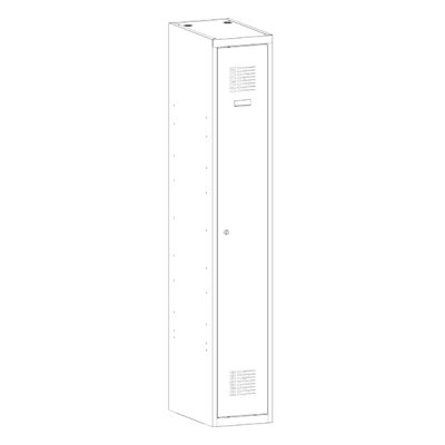 Метален гардероб Malow Wardrobe Locker SUM310W С 1 отделение, 30x50x180 cm Сив