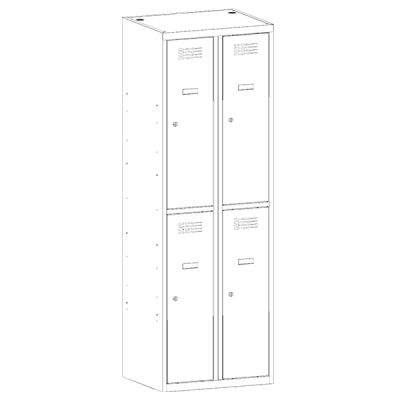 Метален гардероб Malow Wardrobe Locker SUS322W С 4 отделения, 60x50x180 cm Сив