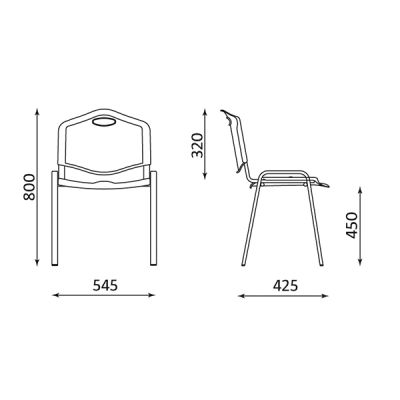 Стол ISO Plastic Chrome Посетителски, Пластмаса, Син