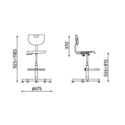 Стол Werek Plus Foot Base Работен, Шперплат и изкуствена кожа, Черен