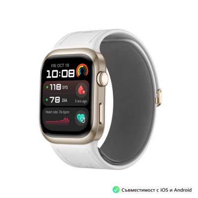 Часовник Huawei Watch D2 LCA-B11, Gold, 1.82" Amoled, Airbag/Strap Size 26mm, Ambulatory 24H Blood Pressure, HR monitoring PPG 6.0, Rotating crown, IP68,  Speaker&Micophone, Dual-band, Battery 524mAh