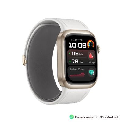Часовник Huawei Watch D2 LCA-B11, Gold, 1.82" Amoled, Airbag/Strap Size 26mm, Ambulatory 24H Blood Pressure, HR monitoring PPG 6.0, Rotating crown, IP68,  Speaker&Micophone, Dual-band, Battery 524mAh