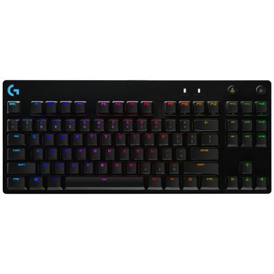Клавиатура Logitech G Pro TKL Keyboard, GX Clicky, Lightsync RGB, Detachable Cable, 3-Step Angle Adjustment, 12 Programmable F Keys, Black