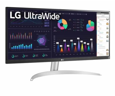 Монитор LG 29WQ600-W, 29" UltraWide Full HD, IPS Panel, 1ms MBR, 1000:1, 250 cd/m2, 21:9, 2560 x 1080, HDR 10, sRGB 99%, FreeSync, 100Hz, USB Type-C, Speacers, HDMI, DP, Tilt, Headphone Out, Black