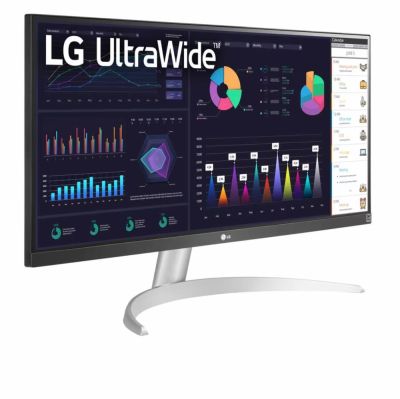 Монитор LG 29WQ600-W, 29" UltraWide Full HD, IPS Panel, 1ms MBR, 1000:1, 250 cd/m2, 21:9, 2560 x 1080, HDR 10, sRGB 99%, FreeSync, 100Hz, USB Type-C, Speacers, HDMI, DP, Tilt, Headphone Out, Black