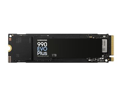 Твърд диск Samsung SSD 990 EVO Plus 1TB PCIe 4.0 NVMe 2.0 M.2 V-NAND 3-bit MLC, 256-bit Encryption, Read 7150 MB/s Write 6300 MB/s 