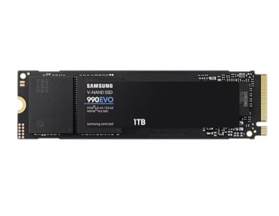 Твърд диск Samsung SSD 990 EVO 1TB PCIe 4.0 NVMe 2.0 M.2 V-NAND TLC, 256-bit Encryption, Read 5000 MB/s Write 4200 MB/s